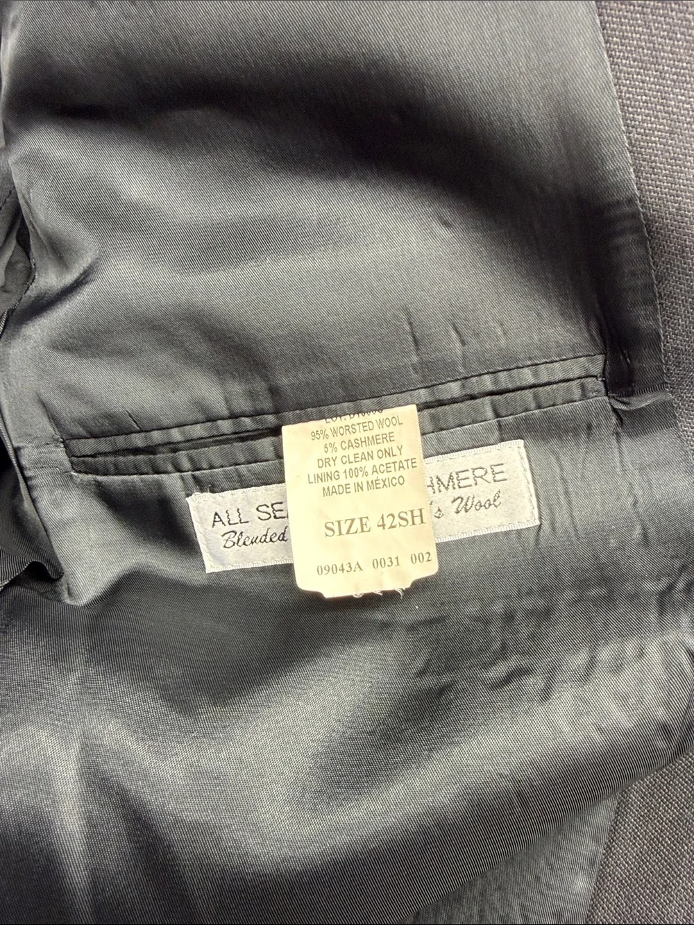 Gianfranco Ruffin Italy Men's Gray Classic 3-Button Suit Jacket. 42SH